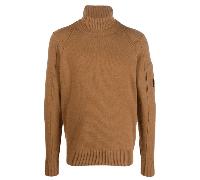 CP Company Pull marron à col roulé en coton stretch Slim fit - L