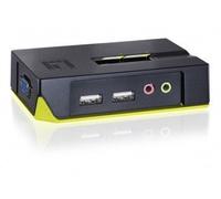 CP Technologies Switch KVM KVM-0221 2 porte USB VGA Audio Nero per MAC e PC
