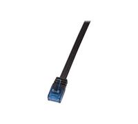 cp0132b câble cat5e utp flat patch awg 30 0,25 m noir