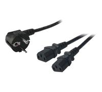 [CP101] LOGILINK Câble d'alimentation Y, 1 Schuko 2 x fiches