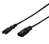 LogiLink Rallonge d'alimentation 1x mâle C8 - 1x femelle C7 2,00 m noir