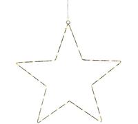 CP66550 Étoile lumineuse LED en métal noir Ø 40 cm Minuteur à piles Étoile décorative à suspendre Décoration de fenêtre Noël hiver