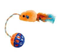 CPAOWEHF Cats Multifonctionnels Teaser Ball Souris en Peluche avec des Cloches D'effet Sonore Et À Plumes pour Le Jeu De Stimulation De Jeu