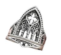 CPAOWEHF Élégantes bagues rétro en forme de croix avec accents de châteaux conçus pour le confort et la longévité pour les personnes à la mode accessoire de rassemblement à thème, taille unique, Comme