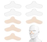 CPAP Lot de 8 plaquettes nasales réutilisables en gel de silicone pour masques CPAP Protection contre les points de pression et les irritations de la peau Teinte blanche