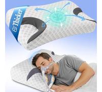 CPAP Memory Foam Pillow for Side Sleeper, Sleep Apnea Pillow for Sleeping, CPAP Nasal Pillows Costume for All CPAP Masks User, Orthopedic Neck Support Pillow Relief Neck Pain for Side Sleepers-King