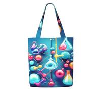CPAQasg Abstrait Science Chimie Illustration Impression 3D Grande Capacité Toile Sac à Bandoulière Fourre-Tout Léger Pour Plage Voyage Utilisation Quotidienne