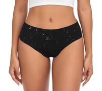 CPAQasg Culotte extensible noire à paillettes pour femme - Doux et respirant - Pour la liberté - Usage quotidien - Différentes conditions météorologiques, Noir , S