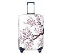 CPAQasg Housse de protection élastique pour valise, motif cerisier, motif arbre et fleurs de cerisier, Noir , M, Bagage à main