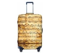 CPAQasg Housse de protection élastique pour valise, motif notes de musique, imprimé notes de musique, Noir , L, Bagage à main