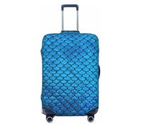 CPAQasg Housse de protection élastique universelle lavable avec motif écailles de poisson bleu, Noir , L, Bagage à main