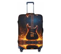 CPAQasg Housse de protection élastique universelle lavable pour valise avec imprimé guitare électrique, Noir , S, Bagage à main