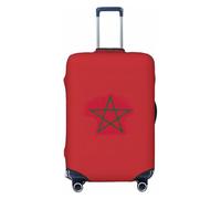 CPAQasg Housse de protection universelle pour valise, élastique, lavable, motif drapeau du Maroc, Noir , M, Bagage à main