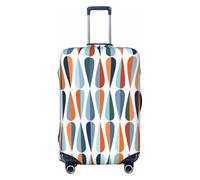 CPAQasg Housse de protection universelle pour valise, style rétro du milieu du siècle, avec imprimé en forme de goutte, élastique, lavable, housse de voyage, Noir , L, Bagage à main