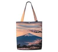 CPAQasg Sac à bandoulière en toile avec impression paysage du Japon Mount Fuji - Grande capacité - Léger - Pour la plage, les voyages, un usage quotidien