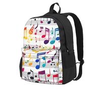 Cpaqasg Sac à dos de voyage imperméable de grande capacité avec notes de musique colorées pour le travail, les trajets en plein air et l'utilisation quotidienne