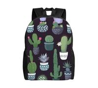 Cpaqasg Sac à dos imperméable de grande capacité avec imprimé cactus et plantes succulentes pour adultes - Élégant et léger - Pour la randonnée ou les trajets