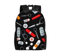 Cpaqasg Sac à dos imperméable de grande capacité avec motif de médecine de dessin animé imprimé pour adultes, élégant, léger, randonnée ou trajet