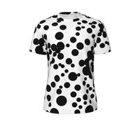 CPAQasg T-shirt à manches courtes pour homme avec imprimé à gros pois, noir et blanc, léger, respirant, activités de plein air, Noir , XS