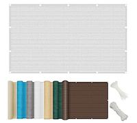CPCPC Brise-Vue for Balcon, Frangipani 135 x 400 cm, Pare-Soleil, Coupe-Vent, Respirant, for terrasse et Piscine, Blanc, Facile à Installer avec des Attaches(Bianco,125x800cm)