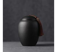 CPDDNGZMKK Monuments Funéraires Céramique Noire Cendres Crémation Funéraire Cendres Souvenir Petits Animaux Chien Chat Mémorial Approprié Enterrement Coffre Funéraire(L)