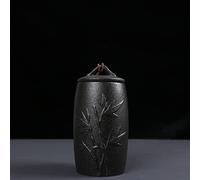 CPDDNGZMKK Monuments Funéraires Urne Pot Cendres Funéraires Noir Blanc Crémation Porte-Cendres Animaux Compagnie Céramique Souvenir Cendres Urnes Cercueil Coffre Funéraire(3)