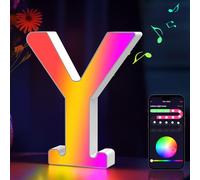 Cpeelsdo Lettres Lumineuses, Alphabet Lumineux RGB Contrôlé par APP, Lampe LED Lettre à USB Idee Cadeau Ado Fille Femme, Lumières Lettre Deco pour Anniversaire, Fête, Mariage, Noël, Maison - Y