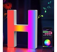 Cpeelsdo Lettres Lumineuses, Alphabet Lumineux RGB Contrôlé par APP, Lampe LED Lettre à USB Idee Cadeau Ado Fille Femme, Lumières Lettre Deco pour Anniversaire, Fête, Mariage, Noël, Maison - H
