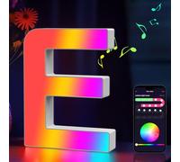 Cpeelsdo Lettres Lumineuses, Alphabet Lumineux RGB Contrôlé par APP, Lampe LED Lettre à USB Idee Cadeau Ado Fille Femme, Lumières Lettre Deco pour Anniversaire, Fête, Mariage, Noël, Maison - E
