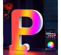 Cpeelsdo Lettres Lumineuses, Alphabet Lumineux RGB Contrôlé par APP, Lampe LED Lettre à USB Idee Cadeau Ado Fille Femme, Lumières Lettre Deco pour Anniversaire, Fête, Mariage, Noël, Maison - P
