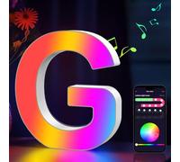 Cpeelsdo Lettres Lumineuses, Alphabet Lumineux RGB Contrôlé par APP, Lampe LED Lettre à USB Idee Cadeau Ado Fille Femme, Lumières Lettre Deco pour Anniversaire, Fête, Mariage, Noël, Maison - G