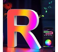 Cpeelsdo Lettres Lumineuses, Alphabet Lumineux RGB Contrôlé par APP, Lampe LED Lettre à USB Idee Cadeau Ado Fille Femme, Lumières Lettre Deco pour Anniversaire, Fête, Mariage, Noël, Maison - R