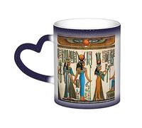 CPEOWZL Mug « Women in Ancient Egypt » - Bleu - Motif cœur unique - Changement de couleur magique