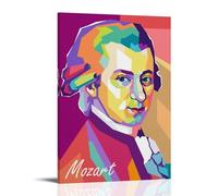 CPFSCWZP Wolfgang Amadeus Mozart - Couverture d'album de musique vintage - Impression sur toile - Décoration murale pour chambre à coucher - 50 x 75 cm - Style cadre