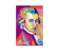 CPFSCWZP Wolfgang Amadeus Mozart - Couverture de l'album de musique vintage - Impression sur toile - Décoration murale pour chambre à coucher - 20 x 30 cm - Style sans cadre