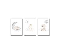 CPGG Chambre D'Enfant-3 Pièces Dessin Animé Bébé Animal Photo Mouton Pépinière Affiche et Impression Mur Art Toile Peinture Nordique Enfant Enfant Chambre Décoration Œuvre-30X40Cm (Sans Cadre)