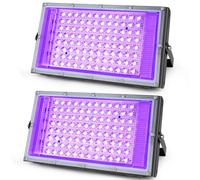 CpHssy 2er Lumière Noire UV LED 100W, Projecteur Étanche IP66 avec Prise Standard Européenne, Adapté à Halloween, Fête Fluorescente, Décoration de Scène et d'Aquarium
