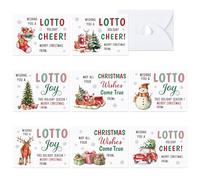 CPicdn Lot de 80 enveloppes pour tickets de loterie de Noël, enveloppes amusantes à gratter avec fermoir en forme de cœur, porte-cartes de vœux, cadeaux de révélation surprise, porte-lettres de fête