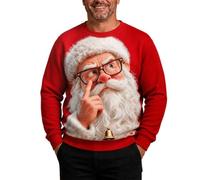 CPIDAH Pull de Noël Homme Le Père Noël Hiver Chaud Manches Longues Ample | Pull Col Rond, Jacquard de Noël, Sweater Doux et Confortable, Christmas Jumper Homme Hiver, Imprimé Père Noël