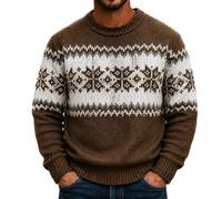 CPIDAH Pull de Noël Moche Homme Père Noël Hiver Chaud Manches Longues Ample | Pull Col Rond, Jacquard de Noël, Sweater Doux et Confortable, Christmas Jumper Homme Hiver, Imprimé Père Noël