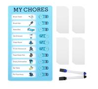 CPJJ 1 Pièces Tableaux de Tâches à Faire pour Enfants, Tableau Memo Checklist avec 20 Feuilles de Papier Vierge, MY CHORES pour Enfants, Tableau Repartition des Taches Famille