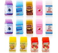 CPJJ 14 pièces mini carton de lait,accessoires maison de poupee, pour mini accessoires de maison de poupée 1/12