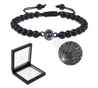 CPJJ bracelet homme bracelet personnalisé femme Je t'Aime en 100 Langues - Cadeau Romantique pour Femme ou Homme,cadeau noel cadeau personnalisé Friend Valentine's Day Birthday Daily Gift(Noir)
