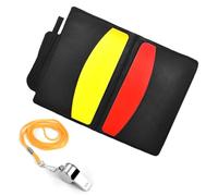 CPJJ Carton Arbitre Set, Sports Cartes Arbitre Football avec Carnet d'Arbitre, Métal Sifflet Arbitre, Carton Rouge et Jaune, Crayon, Carton Arbitre Kit pour Football Basketball Scolaires, 2 pièce
