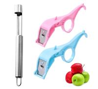 CPJJ Ensemble de 3 Outils Évideur en Acier Inoxydable pour Fruits eplucheur légumes eplucheur de pomme vide pomme trognon evideur pomme denoyauteur pomme coupe- Pèle Pommes Portable et Polyvalent