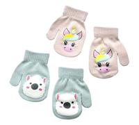 CPJJ Moufle Enfant 3 ans, Mitaine Enfant, Gants d'enfants Mitaines Extensibles,Mitaines Magiques Bébé,Mitaines tricotées d'hiver pour 1~3 Ans bébé Filles garçons école Jouant, 2 paires