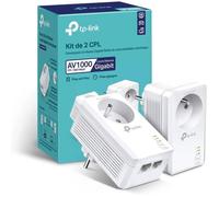CPL 1000 Mbps - TP-Link TL-PA7027P KIT(FR) - Prise CPL avec 2 Ports Ethernet Gigabit et Prise Intégrée - Boitier CPL Kit de 2