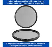 CPL Polarising Filter - Diameter: 77 mm - Minimises annoying light reflections - Improves optical clarity and colour fidelity - Circular polarising filter with coating