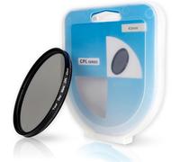 CPL polarising filter, with a diameter of 43 mm, minimizes annoying light reflections, improves optical clarity and colour fidelity, circular polarising filter with coating
