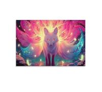 CPLVKWRQJ Neuf-Fox à queue 1 Pièce Glowing Neuf Fox à queue Œuvre D'art Toile De Murs À Suspendre Pour Nursery Décor Mural Multifonctionnel Space Transformer Prêt À Accrocher 08x12inch(20x30cm)